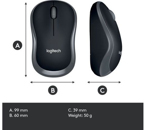  Chuột máy tính Logitech M185 (Không dây - Kết nối USB) 