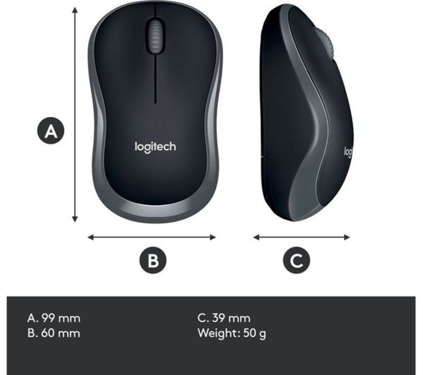 Chuột máy tính Logitech M185 (Không dây - Kết nối USB)
