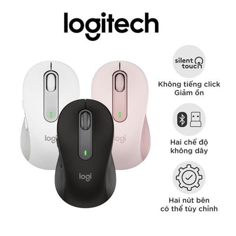  Chuột máy tính Logitech Signature M650 (Không dây - Kết nối USB, Bluetooth) 