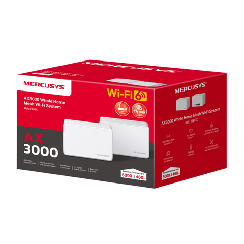  Thiết bị mạng Router WIFI Mercusys Halo H80X Hệ Thống Mesh WiFi 6 AX3000 