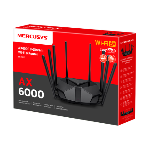 Thiết bị mạng Router Wifi 6 Mercusys MR90X AX6000 8-Stream 