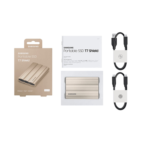  Ổ cứng di động SSD Samsung Portable T7 Shield Portable 2TB MU-PE2T0K/WW (Màu Be) 
