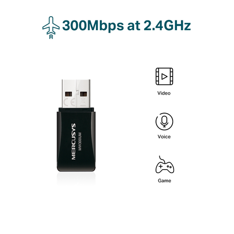  Thiết bị mạng Mercusys USB Thu Sóng WiFi MW300UM N300 