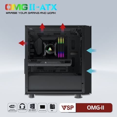  Thùng máy tính/Case VSP LED Gaming OMG-II (Black) 