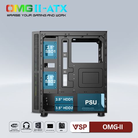  Thùng máy tính | Case VSP LED Gaming OMG-II (Black) 