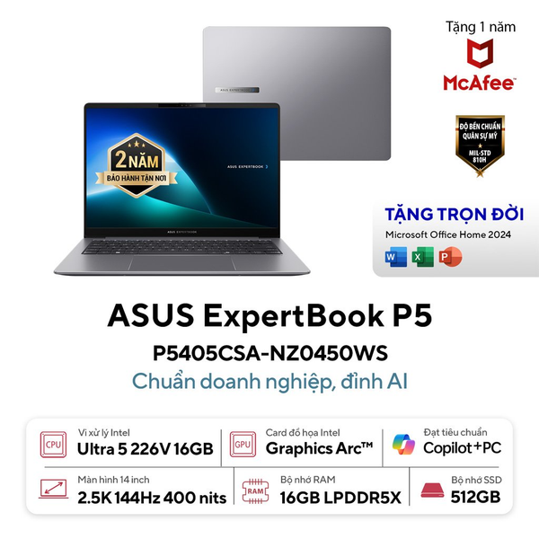  Laptop Asus VivoBook 14 A1407CA-LY008WS Ultra 5 225H| 16GB| 512GB| 14