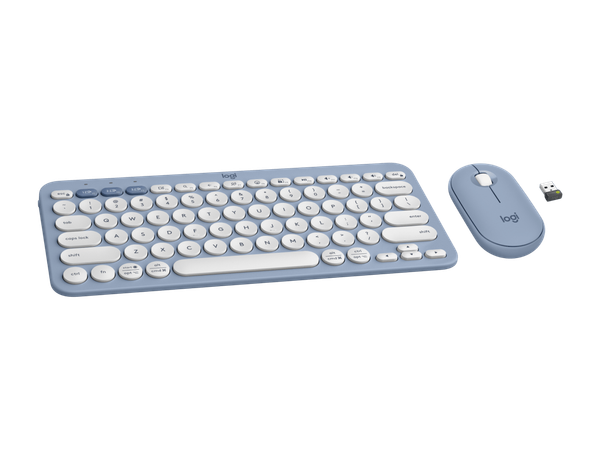  Combo Bàn phím + Chuột Logitech PEBBLE 2 (Không dây - Kết nối USB, BLUETOOTH - TONAL BLUE) 