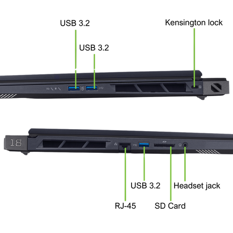  Laptop Gaming Acer Predator Helios 18 PH18-71-94SJ NH.QKRSV.002 i9-13900HX| 32GB| 2TB| RTX4080 12GB| 18