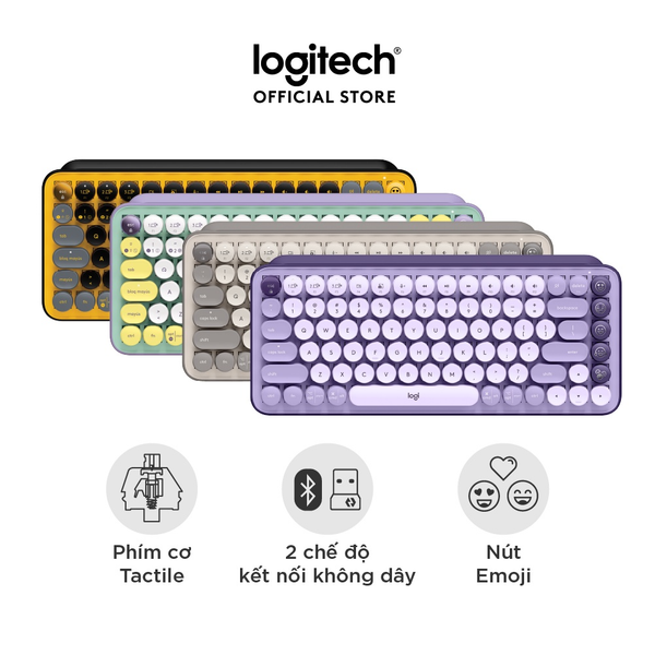  Bàn phím cơ Logitech POP Keys (Không dây - Kết nối USB, Bluetooth) 