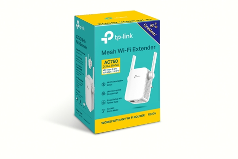  Thiết bị mạng Bộ Mở Rộng Sóng Wifi TP-LINK RE205 AC750 