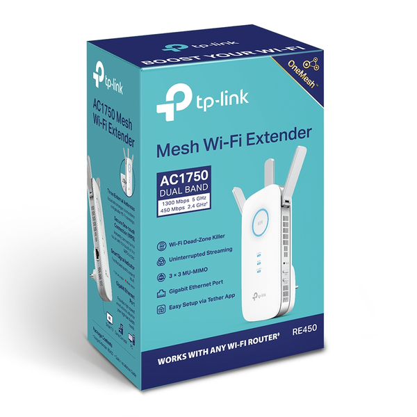  Thiết bị mạng Bộ Mở Rộng Sóng Wifi TP-LINK RE450 AC1750 