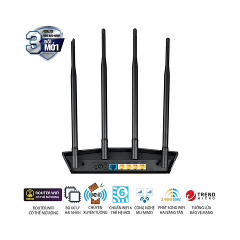  Thiết bị mạng Router Wifi ASUS RT-AX1800HP (Wifi 6 Xuyên tường) 