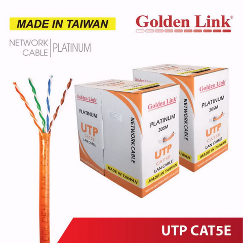  Dây cáp mạng Golden Link Platinum UTP CAT 5E – Màu cam TW1101-1 (Cuộn 305M) 