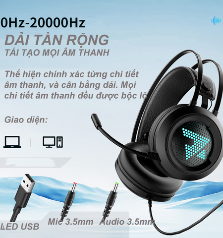  Tai nghe Game ZIDLI ZH6 3.5mm Born to Fight (chụp tai có dây Over-ear) 