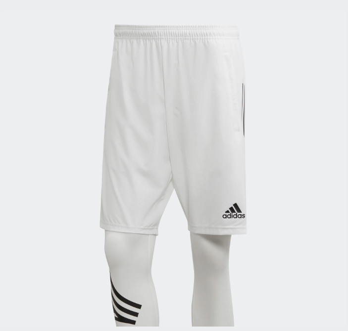  DZ9545 - Adidas Men's Tan Pants White Tight Soccer Shorts 