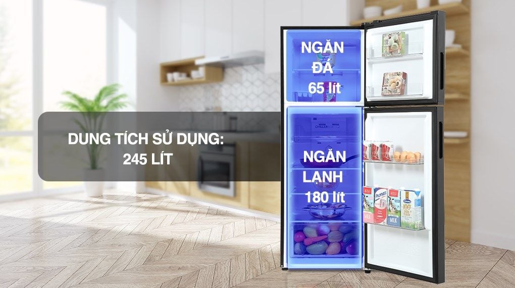 Tủ lạnh Aqua Inverter 245 lít AQR-T259FA(FB)