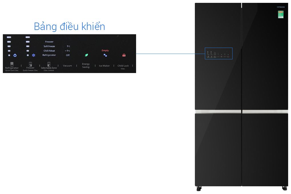 Tủ lạnh Hitachi Inverter 569 lít R-WB640VGV0 GBK