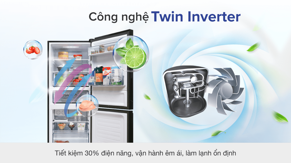 Tủ lạnh Aqua Inverter 260 lít AQR-I298EB BS