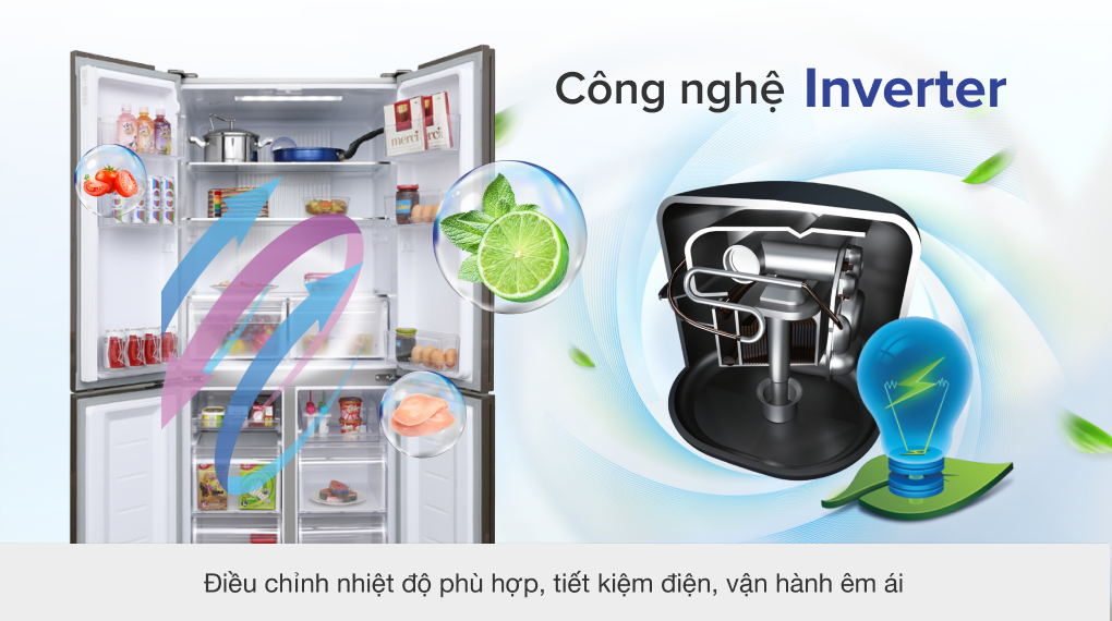 Tủ lạnh Aqua Inverter 456 lít AQR-IG525AM GB