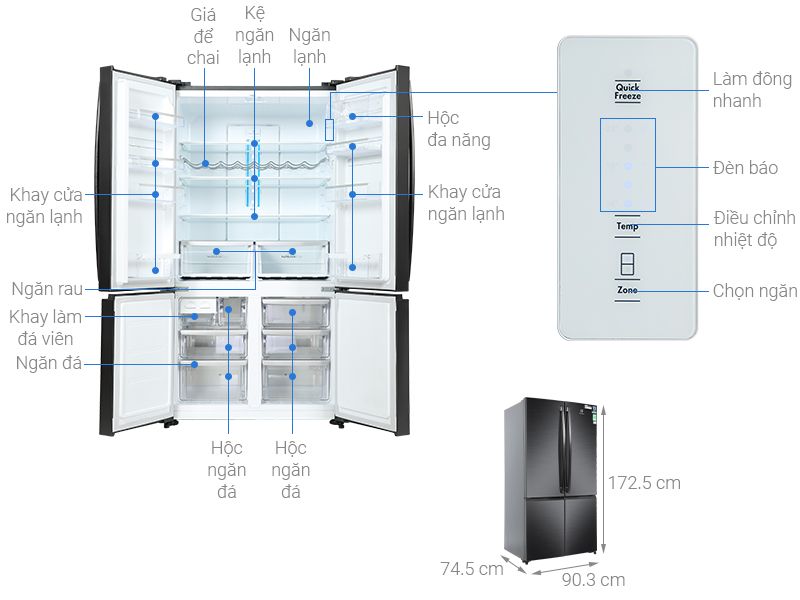 Tủ lạnh Electrolux Inverter 541 lít EQE6000A-B