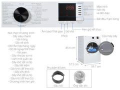 Máy sấy thông hơi Beko 9 kg DA9112RX0WB