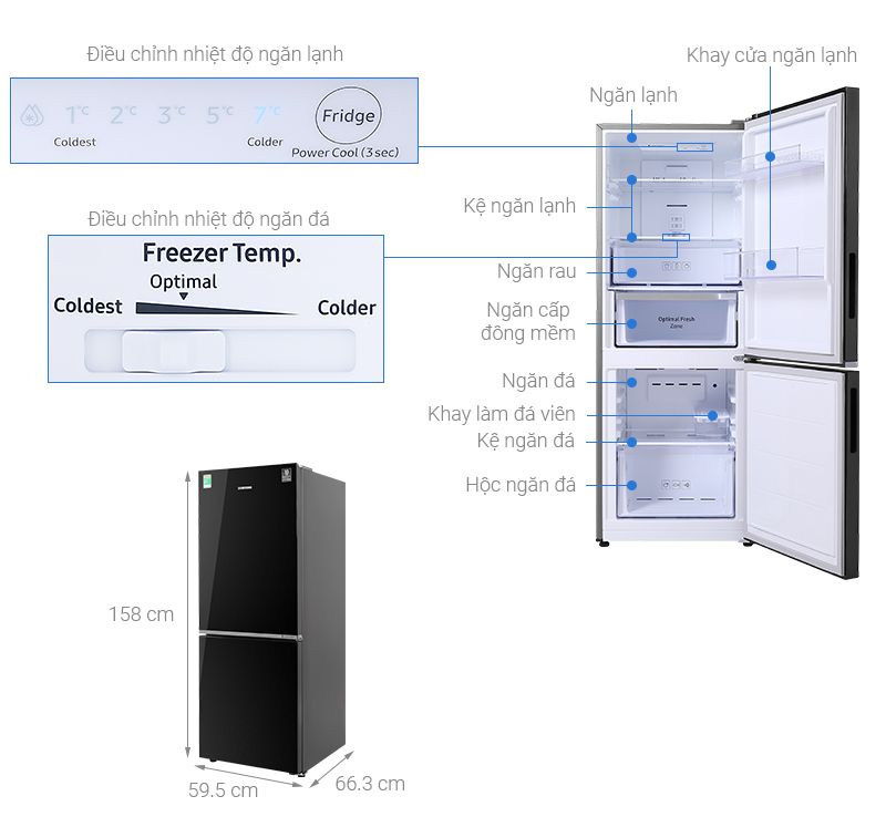 Tủ lạnh Samsung Inverter 280 lít RB27N4010BU/SV