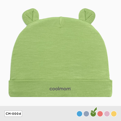 Mũ sơ sinh tai gấu Coolmom chất liệu sợi tre cao cấp màu xanh pickle / CM-0004-1M-XP