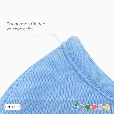 Khẩu trang người lớn Coolmom chất liệu sợi tre cao cấp màu xanh cyan size S / CM-0006-S-XC