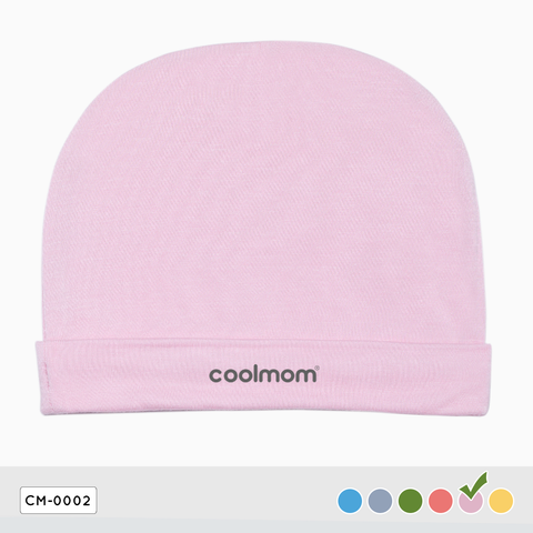 Mũ sơ sinh tròn Coolmom chất liệu sợi tre cao cấp màu hồng pastel / CM-0002-1M-HP