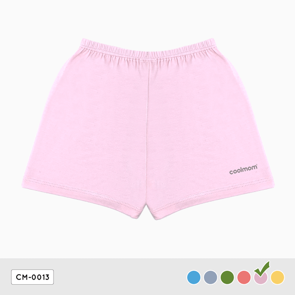 Quần đùi trẻ em Coolmom chất liệu sợi tre cao cấp màu hồng pastel size 24M / CM-0013-24M-HP