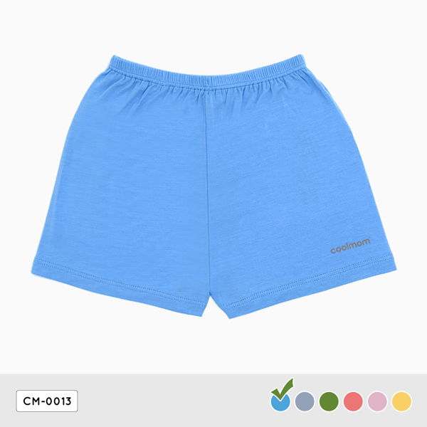 Quần đùi trẻ em Coolmom chất liệu sợi tre cao cấp màu xanh cyan size 6M / CM-0013-6M-XC