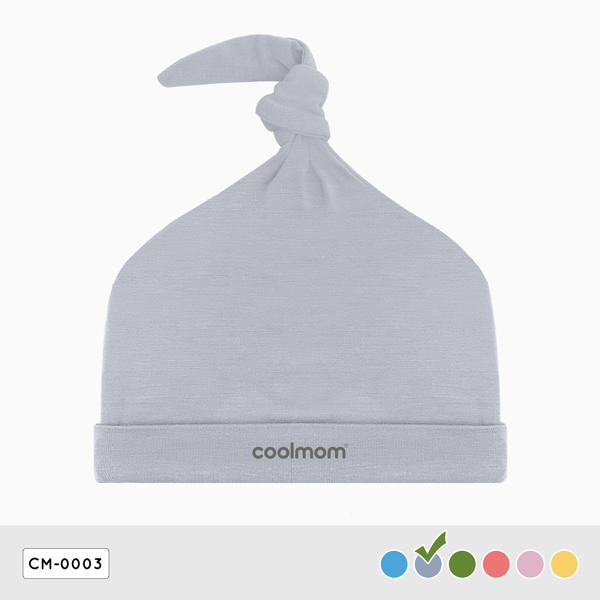 Mũ sơ sinh đuôi gút Coolmom chất liệu sợi tre cao cấp màu xám fog / CM-0003-1M-XF