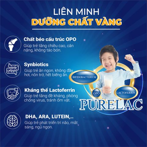 Sữa bột dinh dưỡng PureLac Royal Plus Stage 2 cho trẻ 6-12 tháng tuổi 800G
