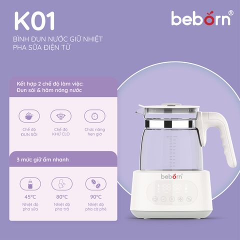 Máy đun và hâm nước pha sữa điện tử Beborn K01