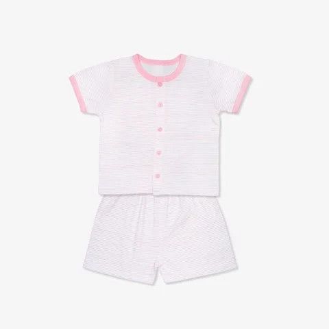 Bộ sơ sinh ngắn tay Miomio cài giữa mỏng mát