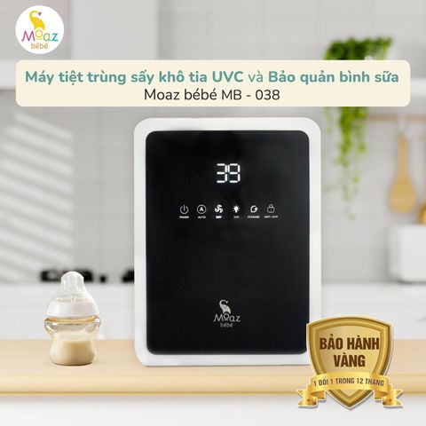 Máy tiệt trùng sấy khô Moaz BéBé UVC bảo quản bình sữa MB-038