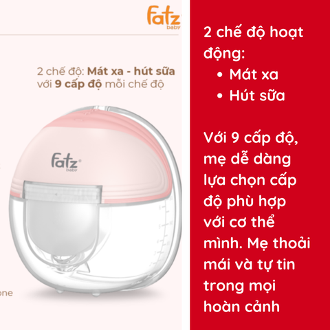 Máy hút sữa điện rảnh tay không dây Fatzbaby Freemax 8 FB1218TP
