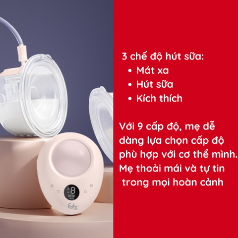 Máy hút sữa điện đôi rảnh tay Fatzbaby Twinfree 2 FB1311SD