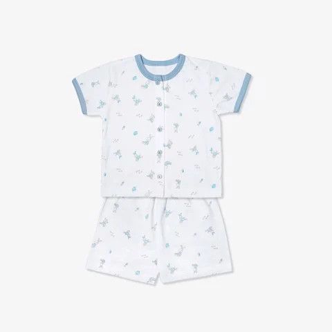 Bộ sơ sinh ngắn tay Miomio cài giữa mỏng mát