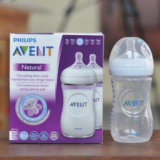 Bộ 2 bình sữa Philips Avent Natural 125ml / 260ml / 330ml bằng nhựa PP không có BPA