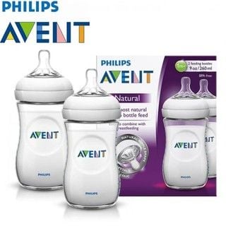 Bộ 2 bình sữa Philips Avent Natural 125ml / 260ml / 330ml bằng nhựa PP không có BPA