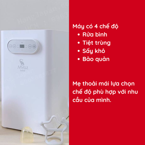 Máy tiệt trùng sấy khô Moaz BéBé có chức năng rửa bình sữa MB-035