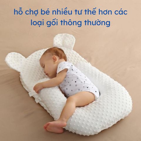 (CHÍNH HÃNG) Gối chống trào ngược cho bé cao cấp LOVE BABY vải polyester lõi cao su non (có hỗ chợ ship hỏa tốc)