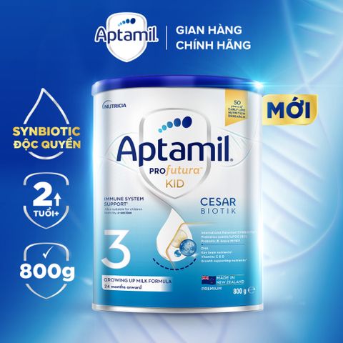 Combo 3 Sữa bột Aptamil Profutura Kid Cesarbiotik New Zealand hộp thiếc số 3 (800g) cho bé từ 24 tháng tuổi