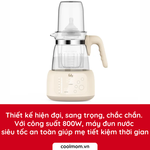 Máy đun và hâm nước pha sữa thủy tinh Fatzbaby HIQUICK 2 FB3703HB