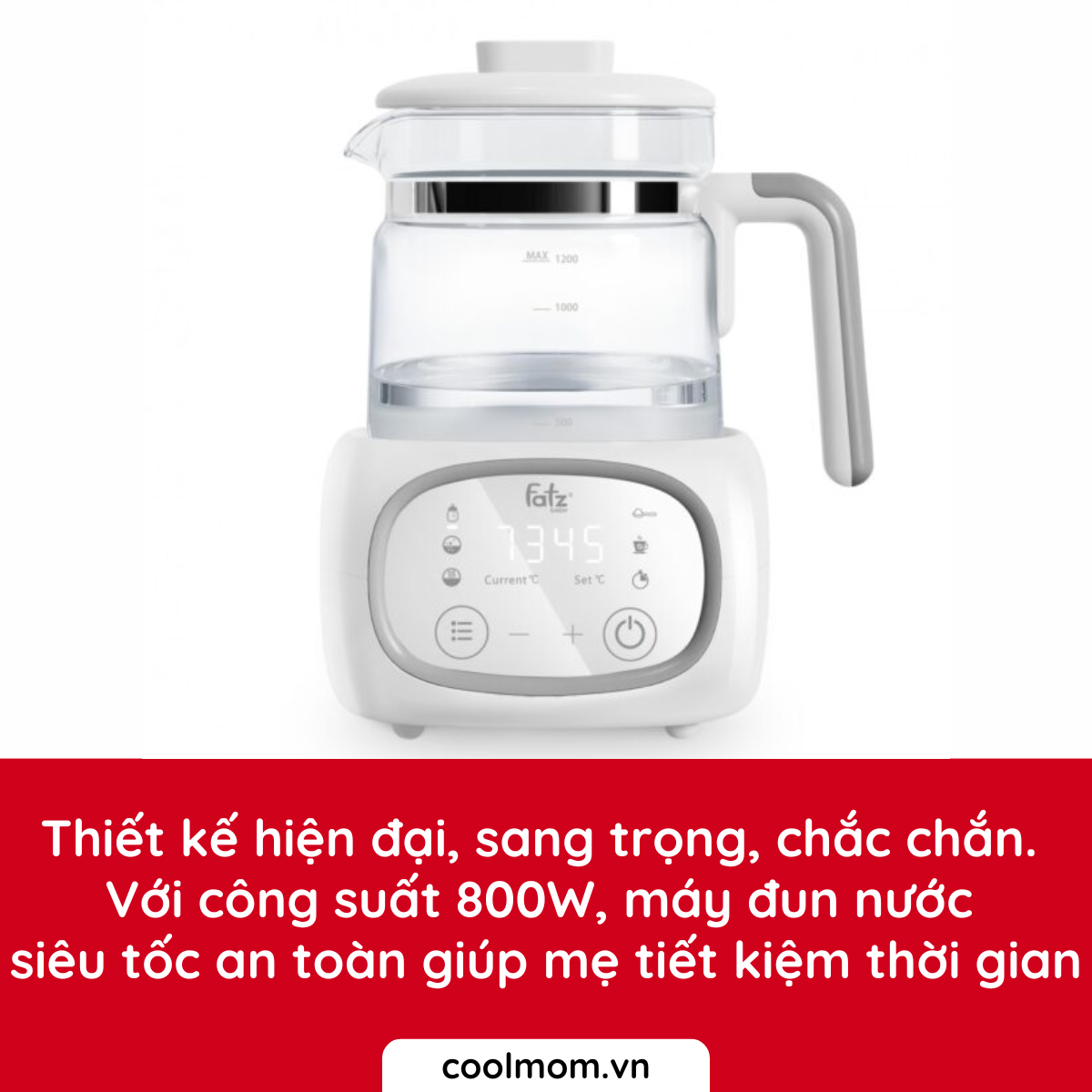 Máy đun nước và hâm nước pha sữa điện tử Fatzbaby QUICK 9 FB3526TN