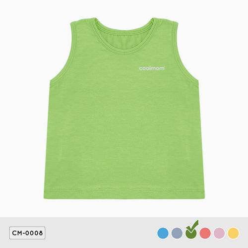 Áo ba lỗ Coolmom chất liệu sợi tre cao cấp màu xanh pickle size 12M/ CM-0008-12M-XP