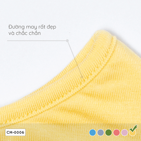 Khẩu trang người lớn Coolmom chất liệu sợi tre cao cấp màu vàng vanilla size S / CM-0006-S-V