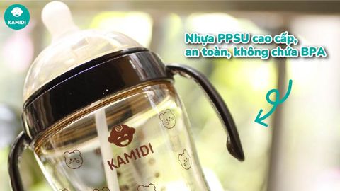 Bình sữa Kamidi PPSU họa tiết gấu