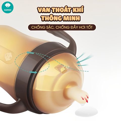 Bình sữa Kamidi silicone nâu